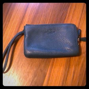 Coach double zipper wristlet